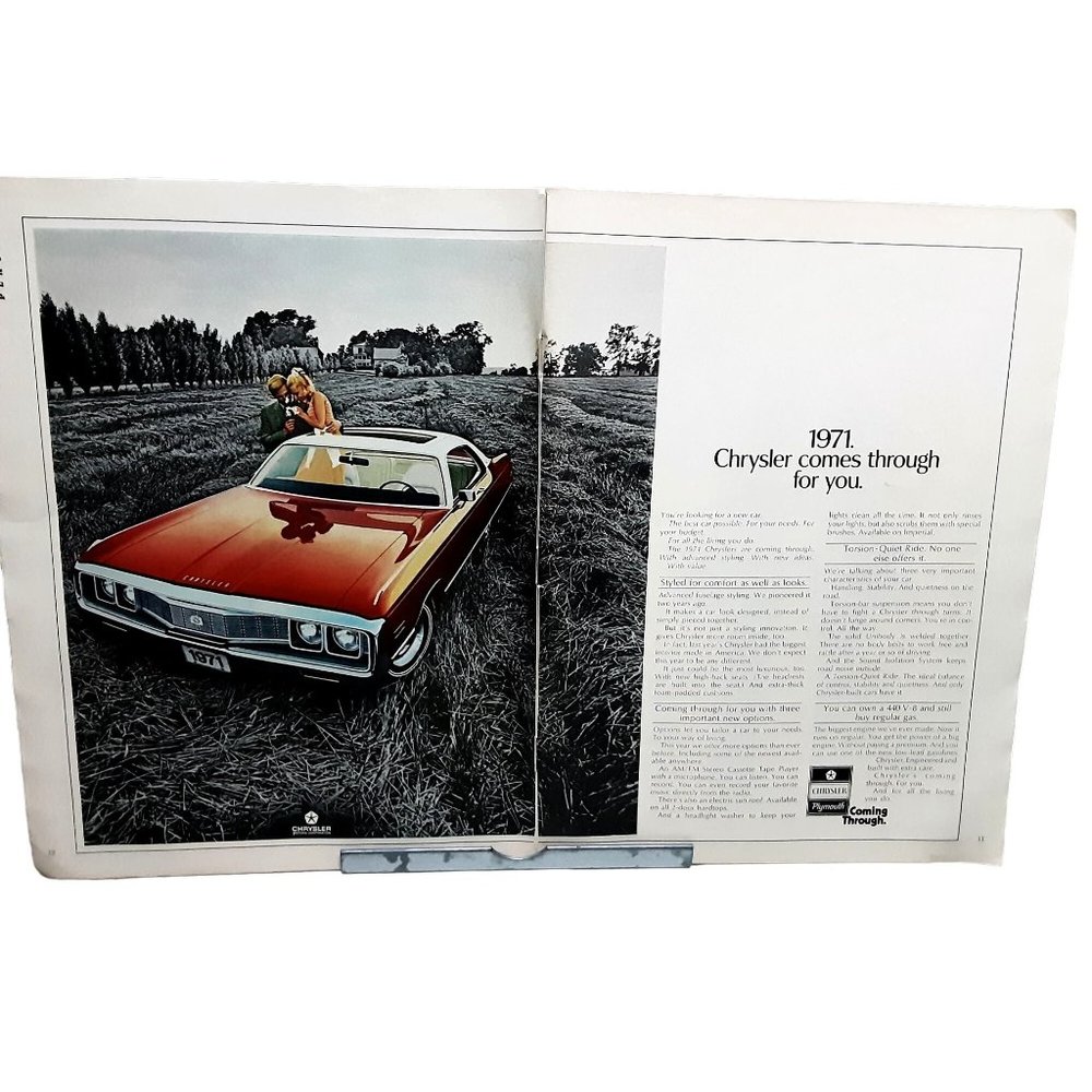 1970 1971 Chrysler 2 Page Car Vintage Print Ad 70s